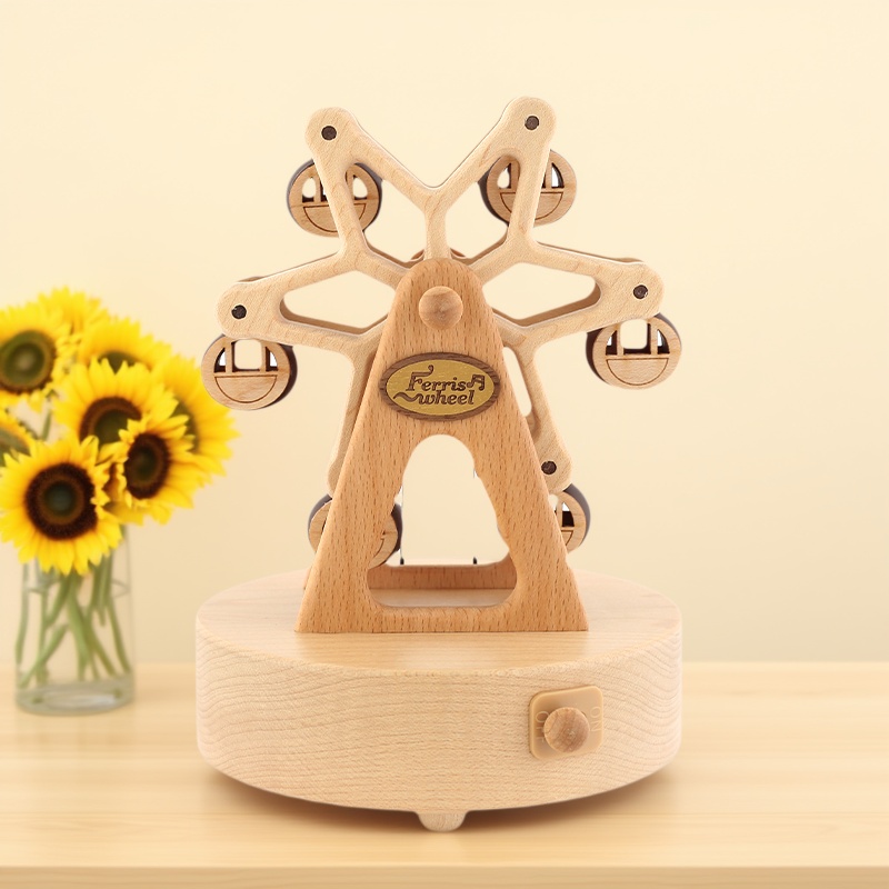 森活木趣音乐盒木质八音盒摩天轮天空之城女生女孩情人节生日礼物