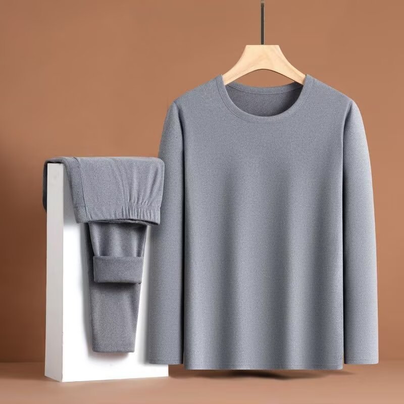 秋冬季保暖内衣男士休闲套装恒温双面德绒发热秋衣秋裤男衣打底衫