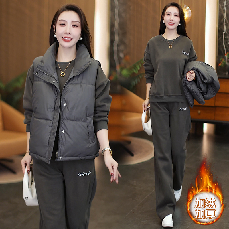 专柜品质宽松保暖中老年时尚套装