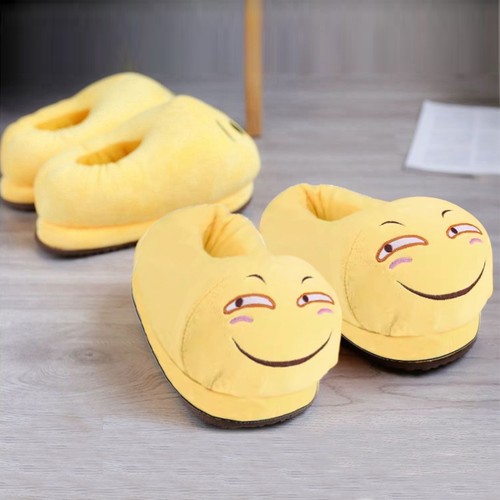 包跟滑稽笑脸棉拖全包防滑透气居家拖鞋男女春秋季软底棉拖鞋可爱