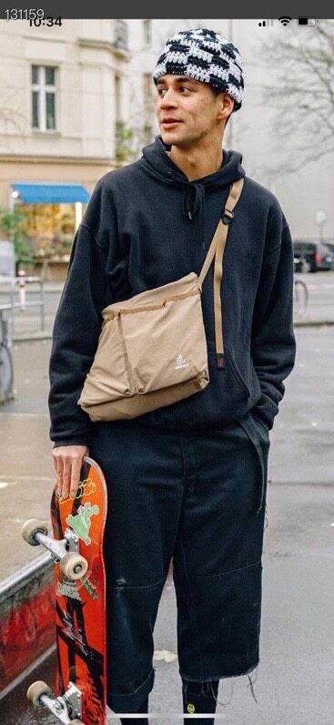 gramicci 小野人速干尼龙轻型斜挎包机能防泼水尼龙褶皱面料