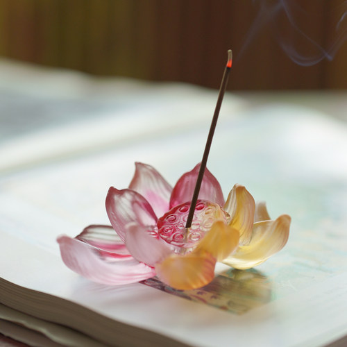 珍悦古法琉璃仿古中式莲花线香插