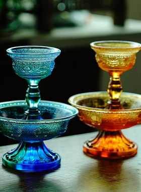 琉璃八吉祥护法杯家用桌面摆件