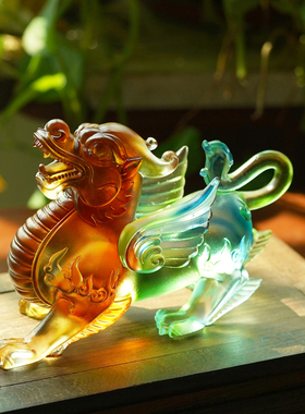 珍悦琉璃家居吉祥物飞天貔貅摆件