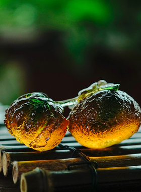 琉璃柿柿如意桌面装饰摆件