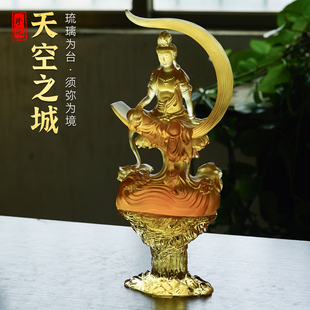 琉璃佛像底座加高垫高药师佛绿度母神兽工艺品摆件天空之城须弥山