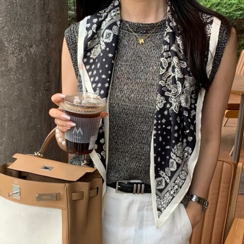 高级感腰果花大三角丝巾女夏季
