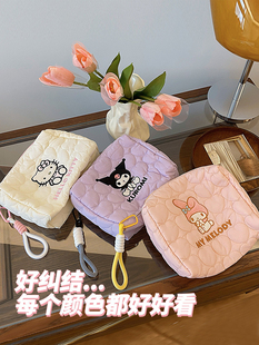正品三丽鸥可手提库洛米美乐蒂hellokitty大容量软皮收纳包化妆包