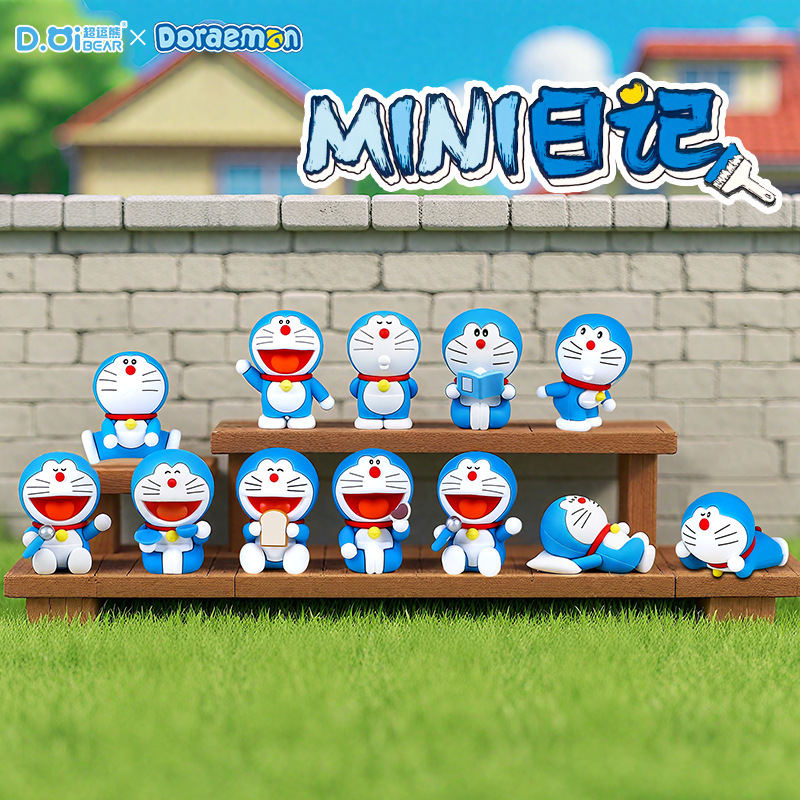 正版新品哆啦A梦 MINI日记系列车载摆件盲盒潮玩周边手办批发礼品