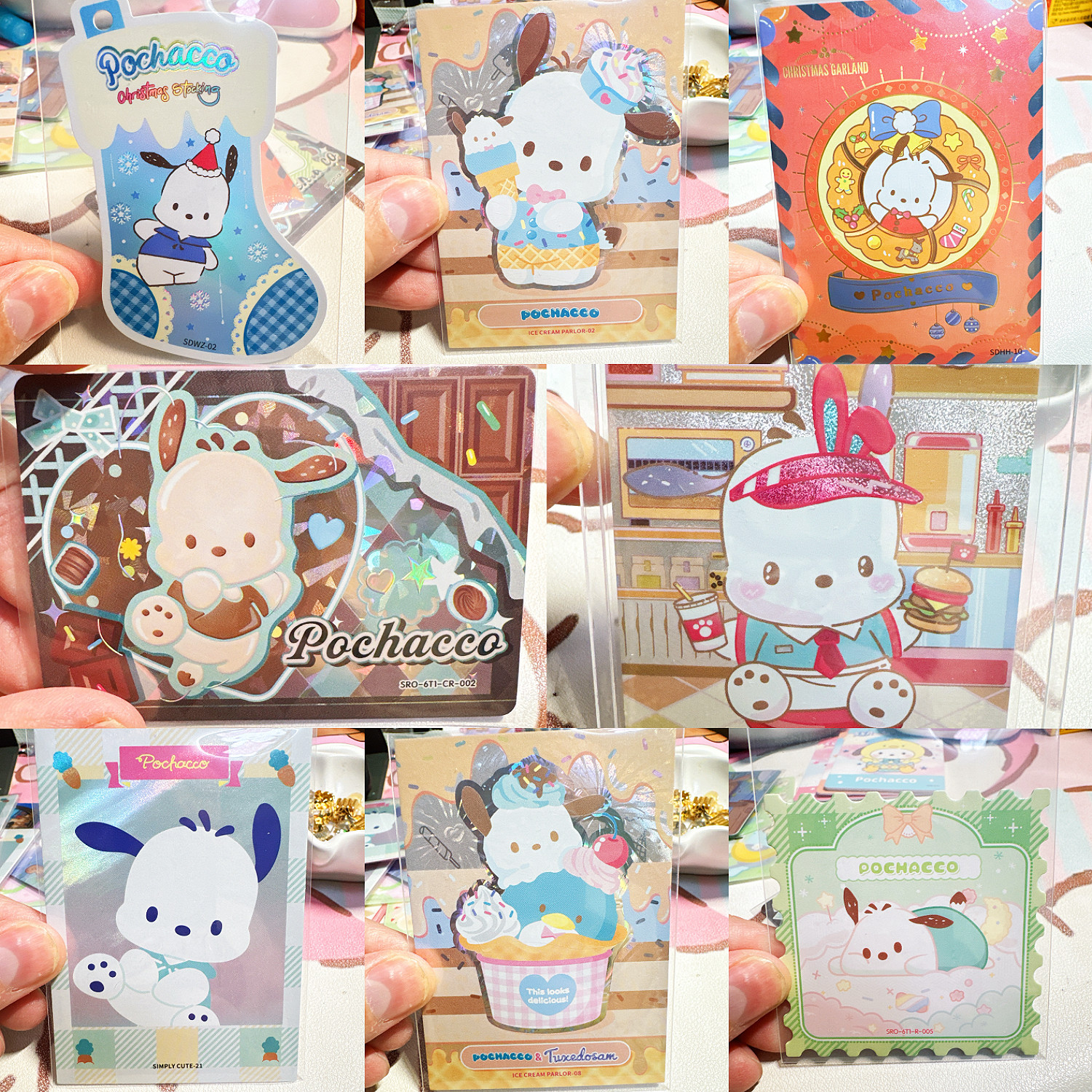 12月正品日韩版三丽鸥帕恰狗卡片收藏卡牌圣诞单张补卡位Pochacco