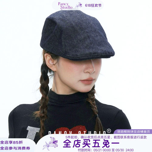 版型超正经典复古硬挺牛仔前进帽