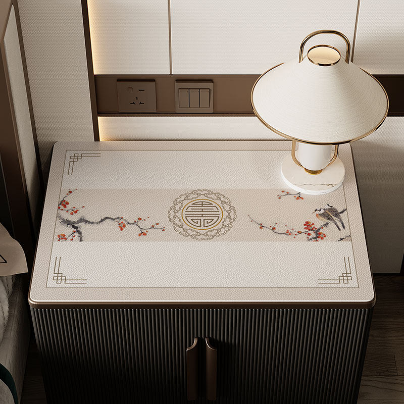新中式床头柜桌布防水防烫免洗皮革桌垫卧室床头柜顶防尘盖巾盖布,居家布艺,桌布,淘宝优惠券,粉丝福利购,淘宝优惠卷