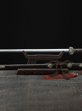 龙泉市刀剑花纹钢一体八面剑手工