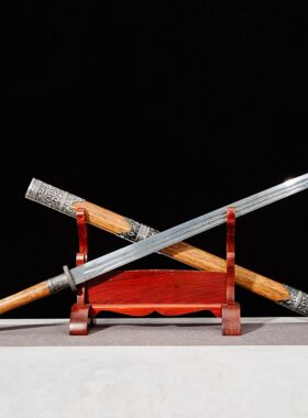 龙泉市刀剑一体花纹钢双手唐横刀