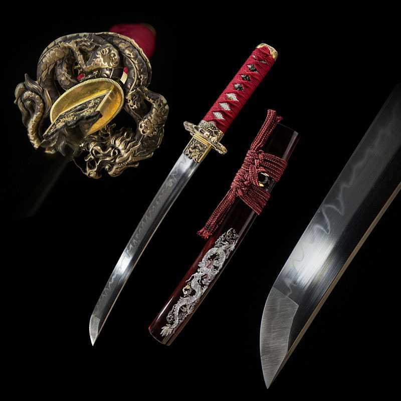 外贸T10钢胁差短刀日本刀东洋武士居合一体刀剑Wakizashi未开刃