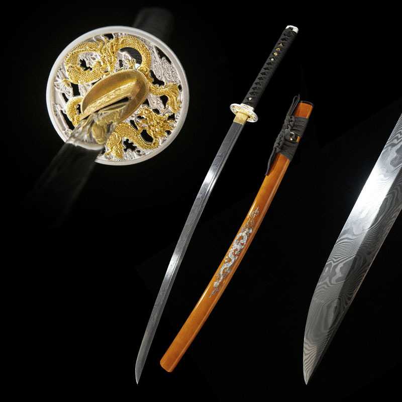 大马士革日本武式刀武士刃东洋刀剑一体长刀打刀katana兵器未开刃