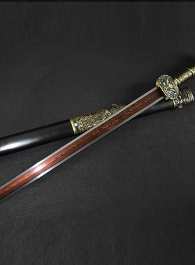 龙泉市刀剑花纹钢发红春秋剑传统