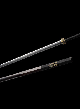 龙泉市刀剑花纹钢烧刃一体宝剑