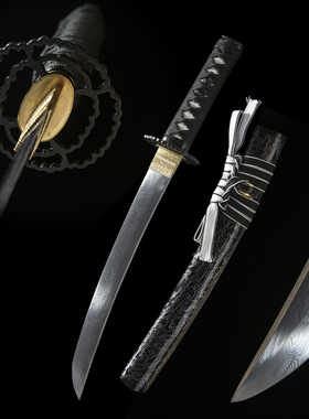 龙泉手工一体高硬度日本刀胁差居