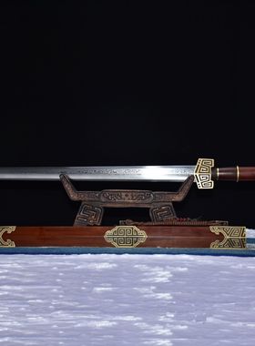 龙泉市刀剑花纹钢八面汉剑铜装