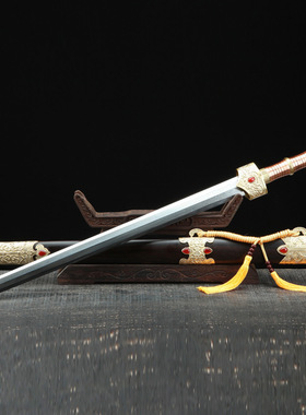 龙泉市刀剑花纹钢一体宝剑手工