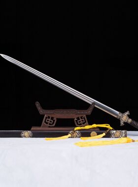 龙泉市刀剑花纹钢一体防身宝剑