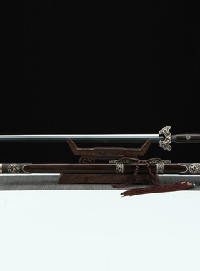 龙泉市刀剑花纹钢八面硬清剑一体