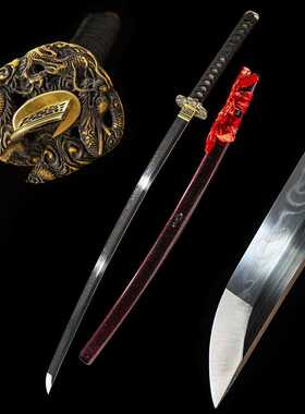 手工一体日本刀武士刃打刀T10钢覆土烧刃刀剑居合katana未开刃