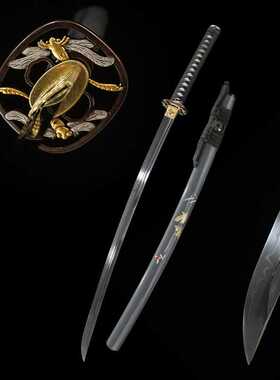 T0钢Hamon武士刃钢刀日本刀一体长刀居合武式刀手工katana未开刃