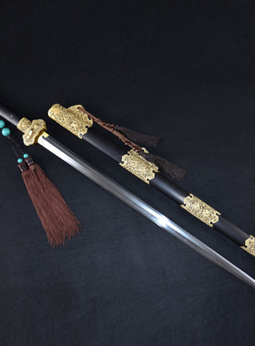 龙泉市刀剑花纹钢手工锻打唐剑