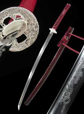 手工一体龙泉刀剑日本刀东洋武士刃长刀居合道练习katana未开刃