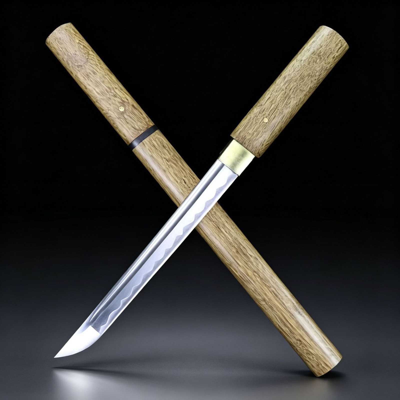 龙泉手工锻打素装直刀日本短刀居合道直刀长刀棍中刀工艺品未开刃