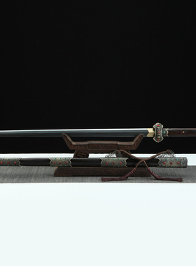 龙泉市刀剑花纹钢一体八面剑烧刃