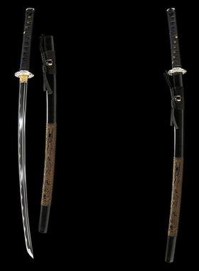 日本刀手工锻打武士刃长刀一体龙泉刀剑居合道钢刀katana未开刃