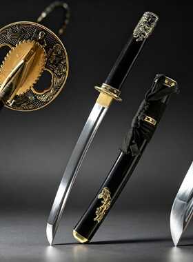 东洋胁差wakizashi日本刀武士短刀手工锻打高锰钢居合小刀未开刃