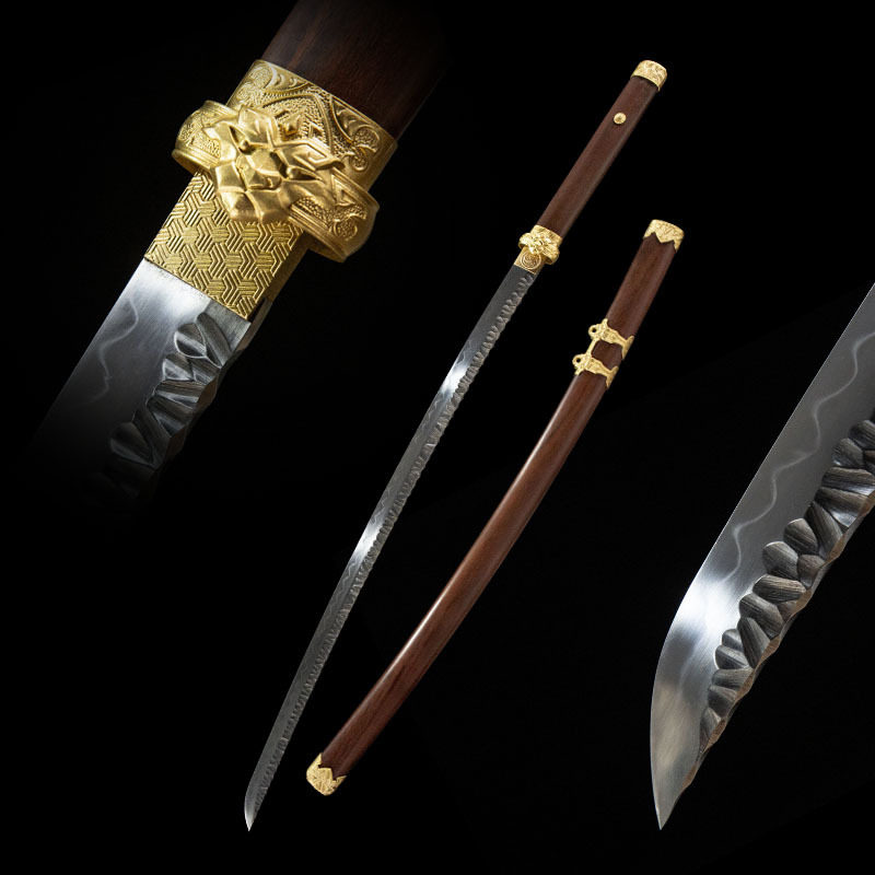 套装日本武士刃打刀胁差一体长刀覆土烧刃居合太刀katana未开刃