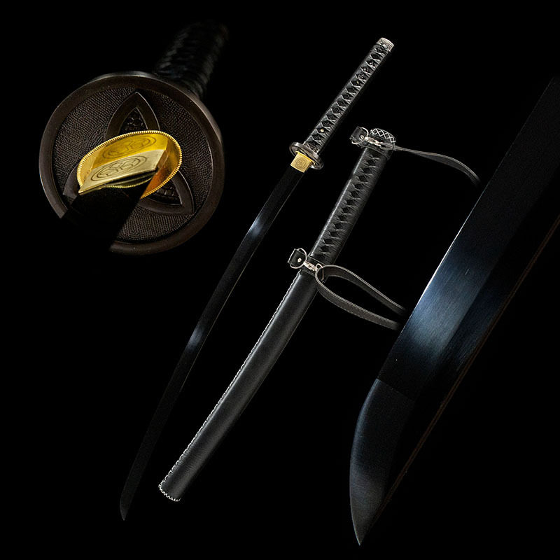 9260钢日本打刀高硬度刀剑黑武士刃长刀居合道钢刀katana未开刃