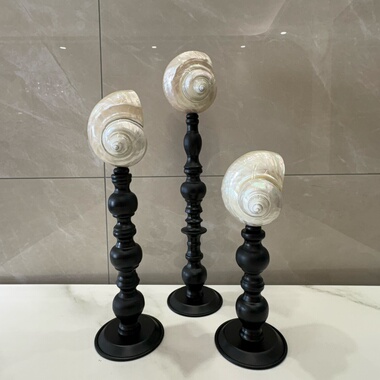 海印象家居饰品天然海螺轻奢美式酒店样板房软装饰品烛台创意摆件