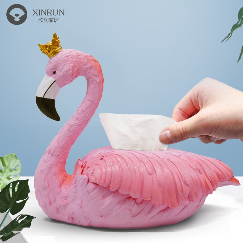 Flamingo Tissue box Simplicity originality household ins lovely a living room Tissue box Home Furnishing decorate tissue storage boxin the Home accessories , Decorative items , Decorative Tissue Box  category - from Buy2taobao.com to provide professional Taobao agent buy service