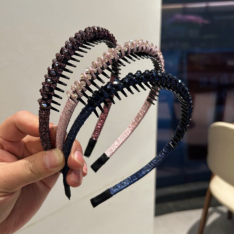 2026仿水晶插梳发箍防滑碎发