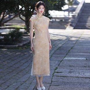 韩式 新连衣裙 小个子旗袍素雅年轻款 复古气质日常高端夏季