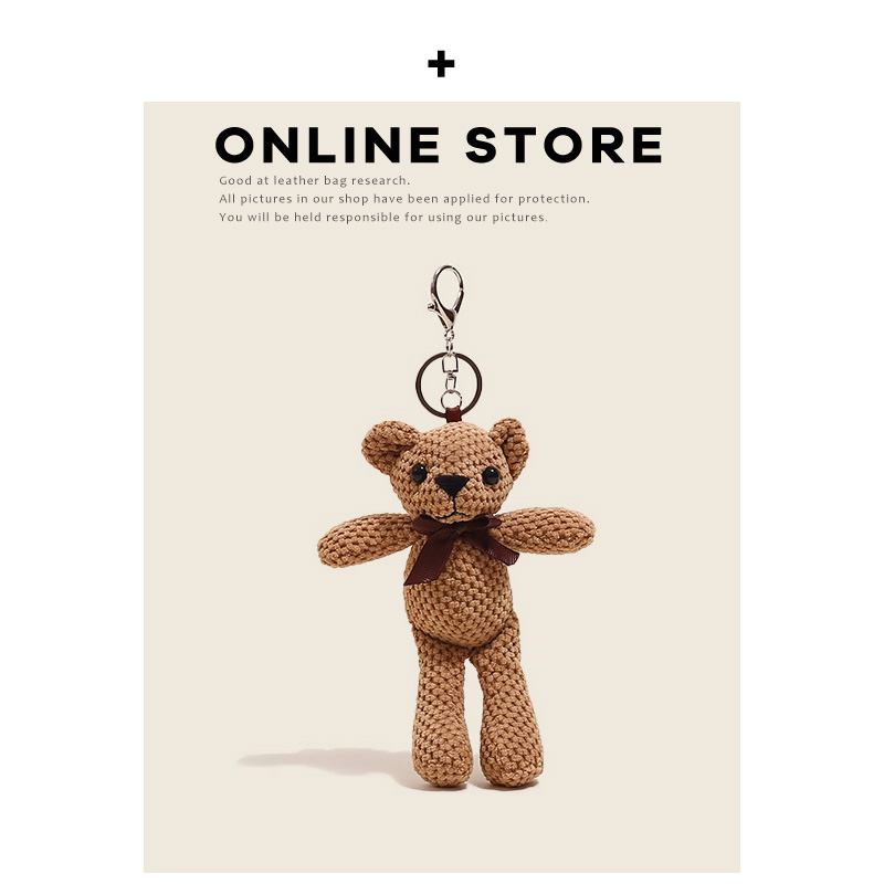 小熊毛绒钥匙扣包包挂件