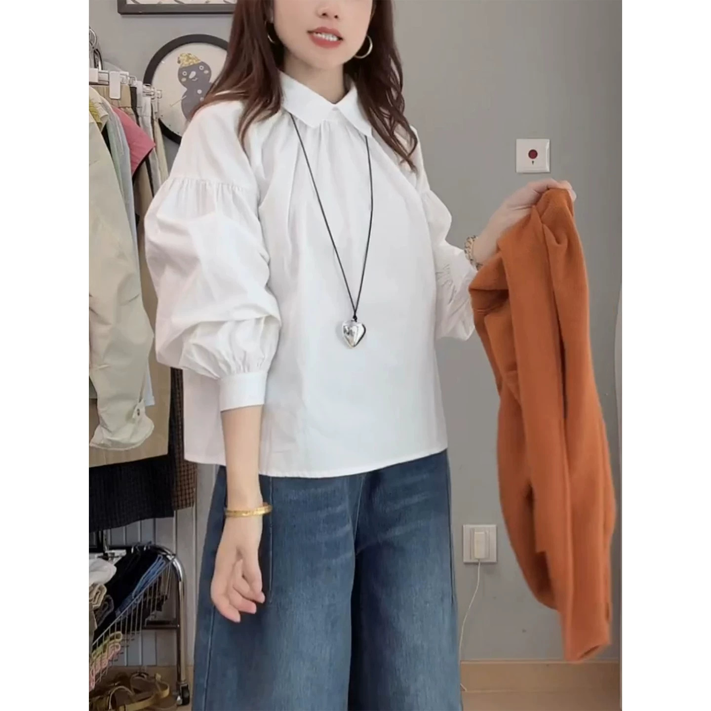 别致灯笼袖小众时尚立领法式衬衫女高级感秋装新款轻熟风气质衬衣