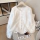 洋气遮肉显瘦长袖 时尚 衬衫 新款 百搭休闲气质上衣潮 女秋季 纯棉法式