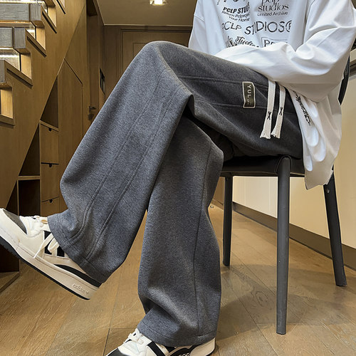 阔腿裤裤子男宽松直筒运动