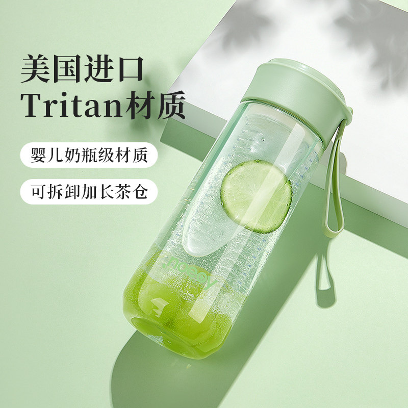 起凡水杯男女2025新款tritan高颜值夏耐高温便携随手塑料花茶杯子