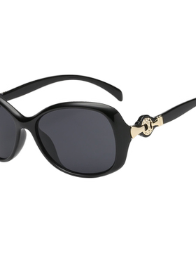 太阳镜女防紫外线2024新款韩版潮优雅时尚明星款复古圆脸女士墨镜