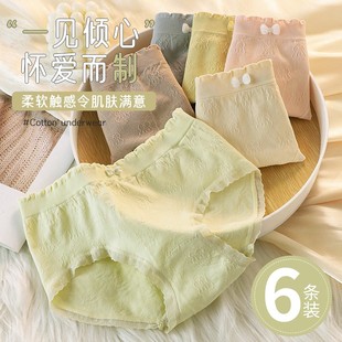 头 内裤 女士抗菌纯全棉裆无痕2024春季 少女生舒适透气中腰新款 短裤