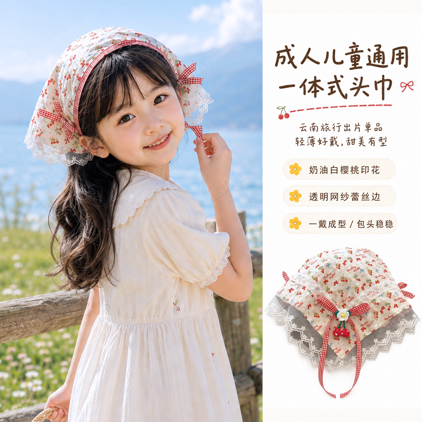 【拍照出片】甜美可爱儿童三角巾图片