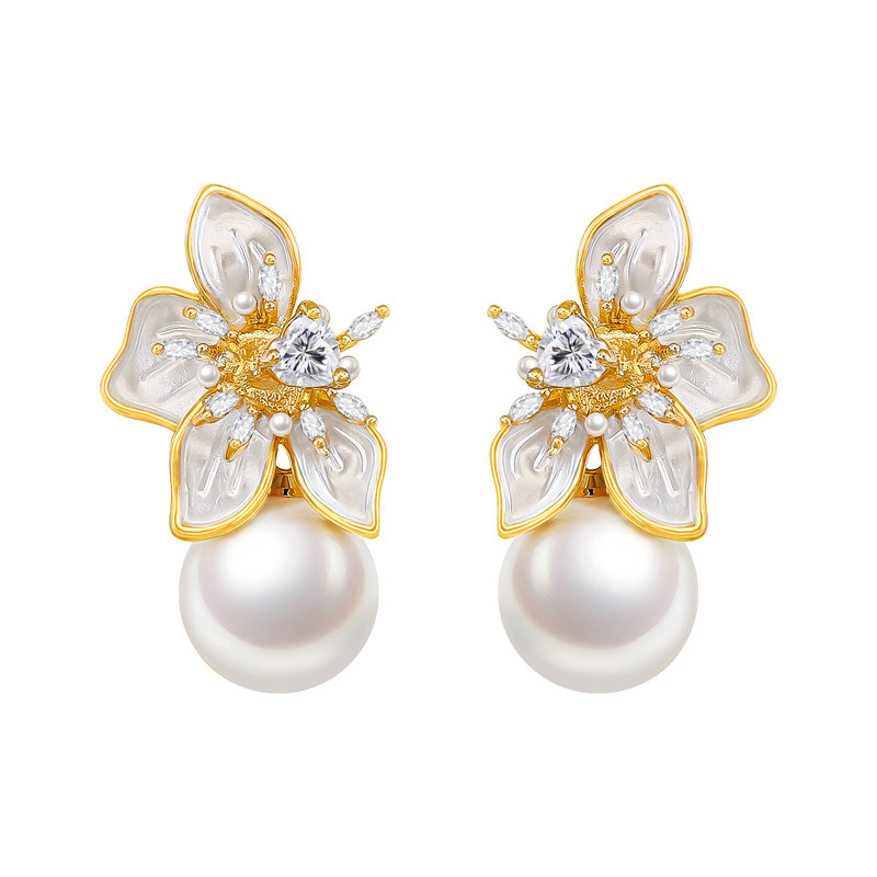 玫瑰花耳钉女新款高级感气质法式花朵珍珠耳环小众轻奢秋冬耳饰,饰品/流行首饰/时尚饰品新,耳钉,淘宝优惠券,粉丝福利购,淘宝优惠卷